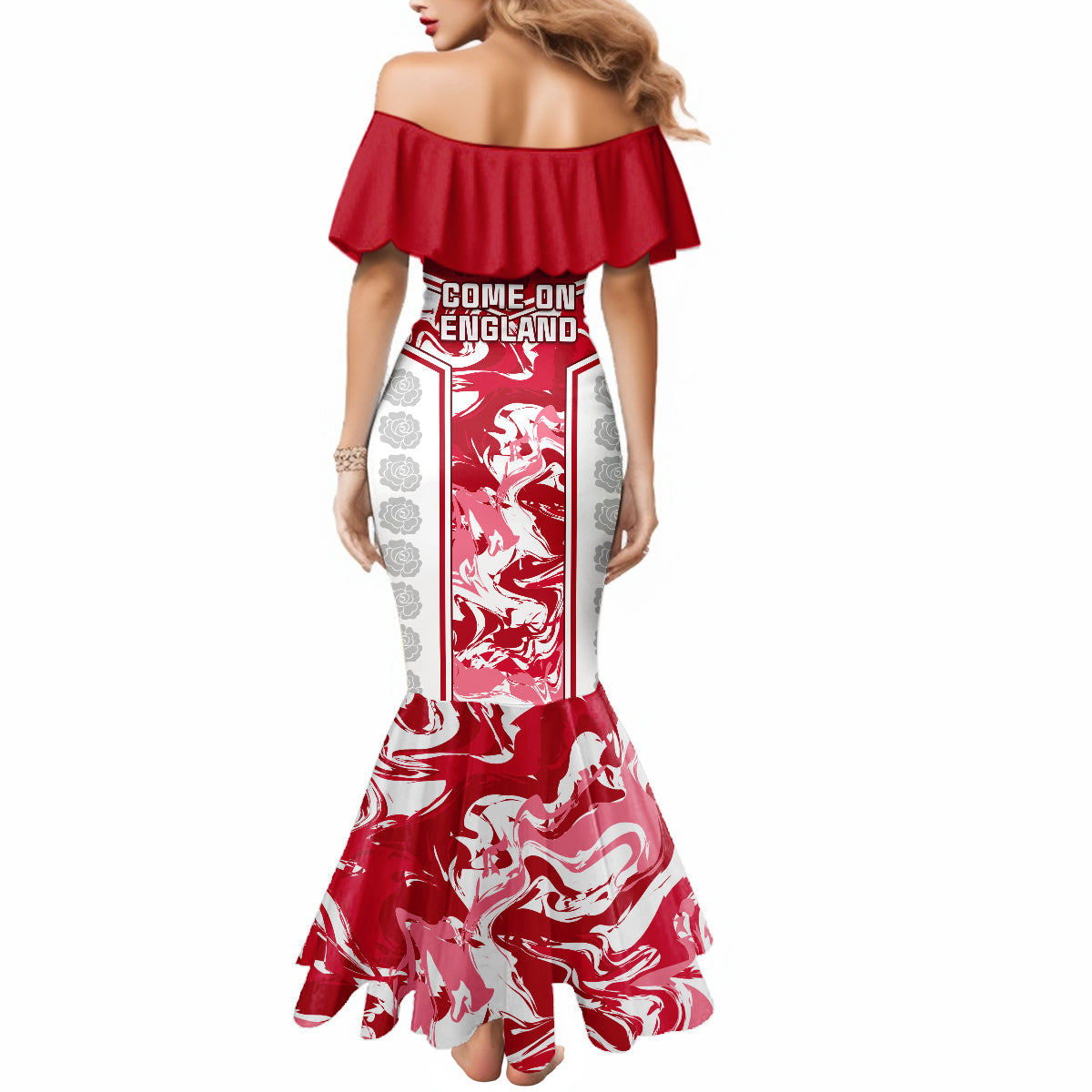 England Rugby Mermaid Dress The Red Rose Come On 2023 World Cup - Wonder Print Shop