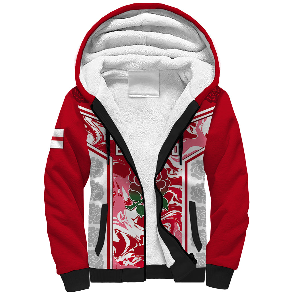 England Rugby Sherpa Hoodie The Red Rose Come On 2023 World Cup - Wonder Print Shop