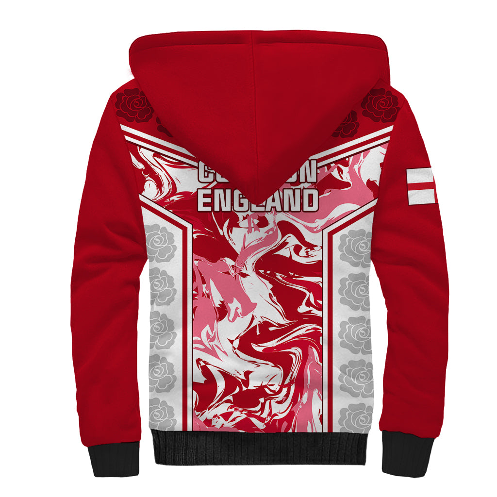 England Rugby Sherpa Hoodie The Red Rose Come On 2023 World Cup - Wonder Print Shop