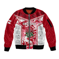 England Rugby Sleeve Zip Bomber Jacket The Red Rose Come On 2023 World Cup - Wonder Print Shop