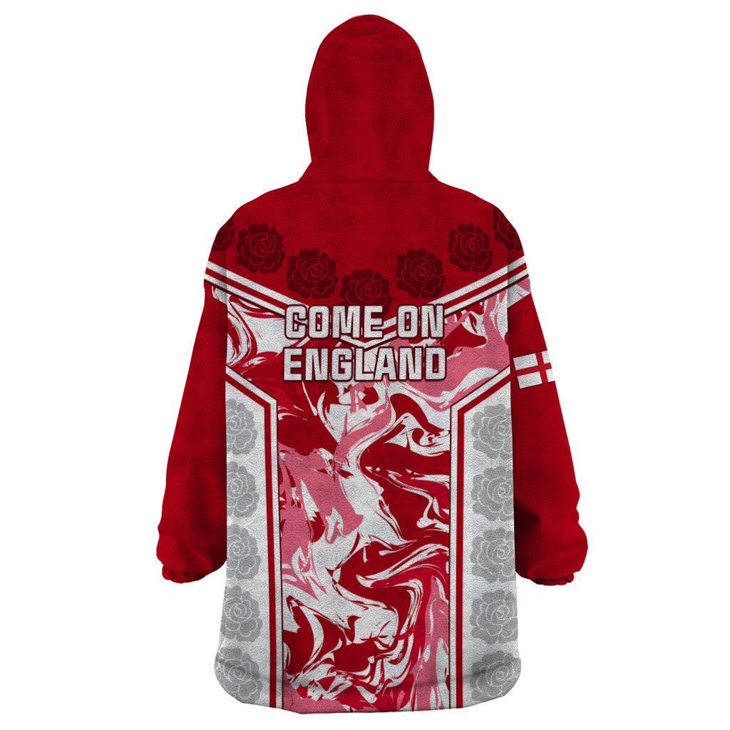 England Rugby Wearable Blanket Hoodie The Red Rose Come On 2023 World Cup - Wonder Print Shop