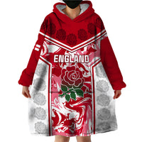 England Rugby Wearable Blanket Hoodie The Red Rose Come On 2023 World Cup - Wonder Print Shop