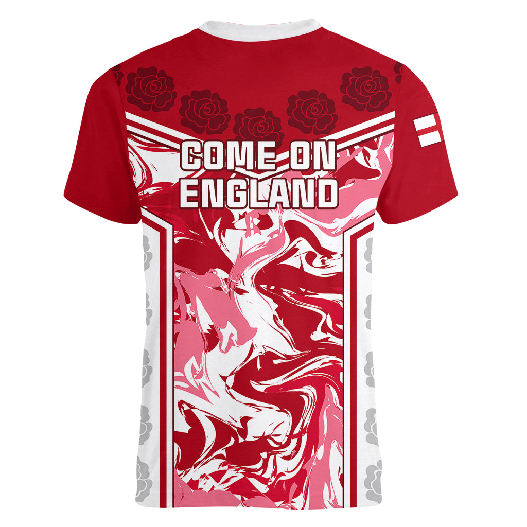 England Rugby Women V Neck T Shirt The Red Rose Come On 2023 World Cup - Wonder Print Shop