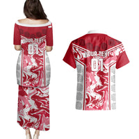 Custom England Rugby Couples Matching Puletasi Dress and Hawaiian Shirt The Red Rose Come On 2023 World Cup - Wonder Print Shop