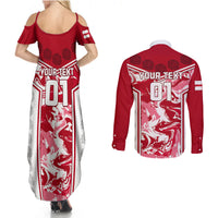 Custom England Rugby Couples Matching Summer Maxi Dress and Long Sleeve Button Shirts The Red Rose Come On 2023 World Cup - Wonder Print Shop