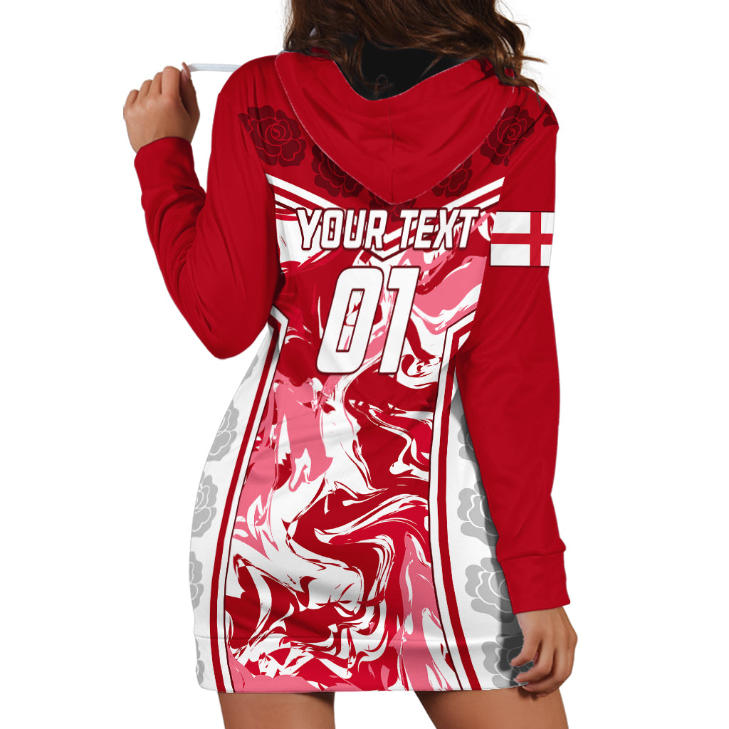 Custom England Rugby Hoodie Dress The Red Rose Come On 2023 World Cup - Wonder Print Shop