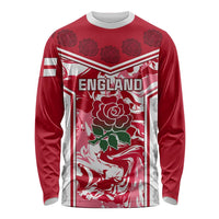 Custom England Rugby Long Sleeve Shirt The Red Rose Come On 2023 World Cup LT01