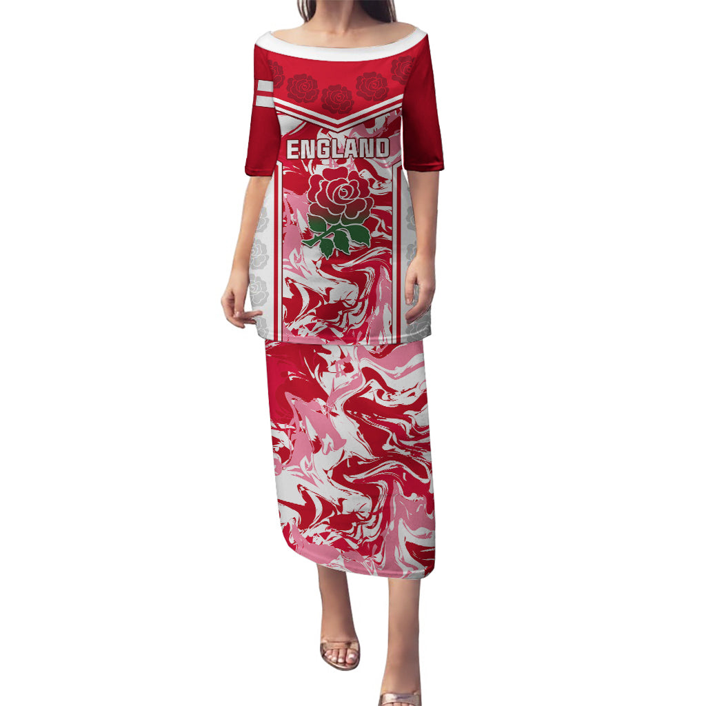 Custom England Rugby Puletasi The Red Rose Come On 2023 World Cup - Wonder Print Shop
