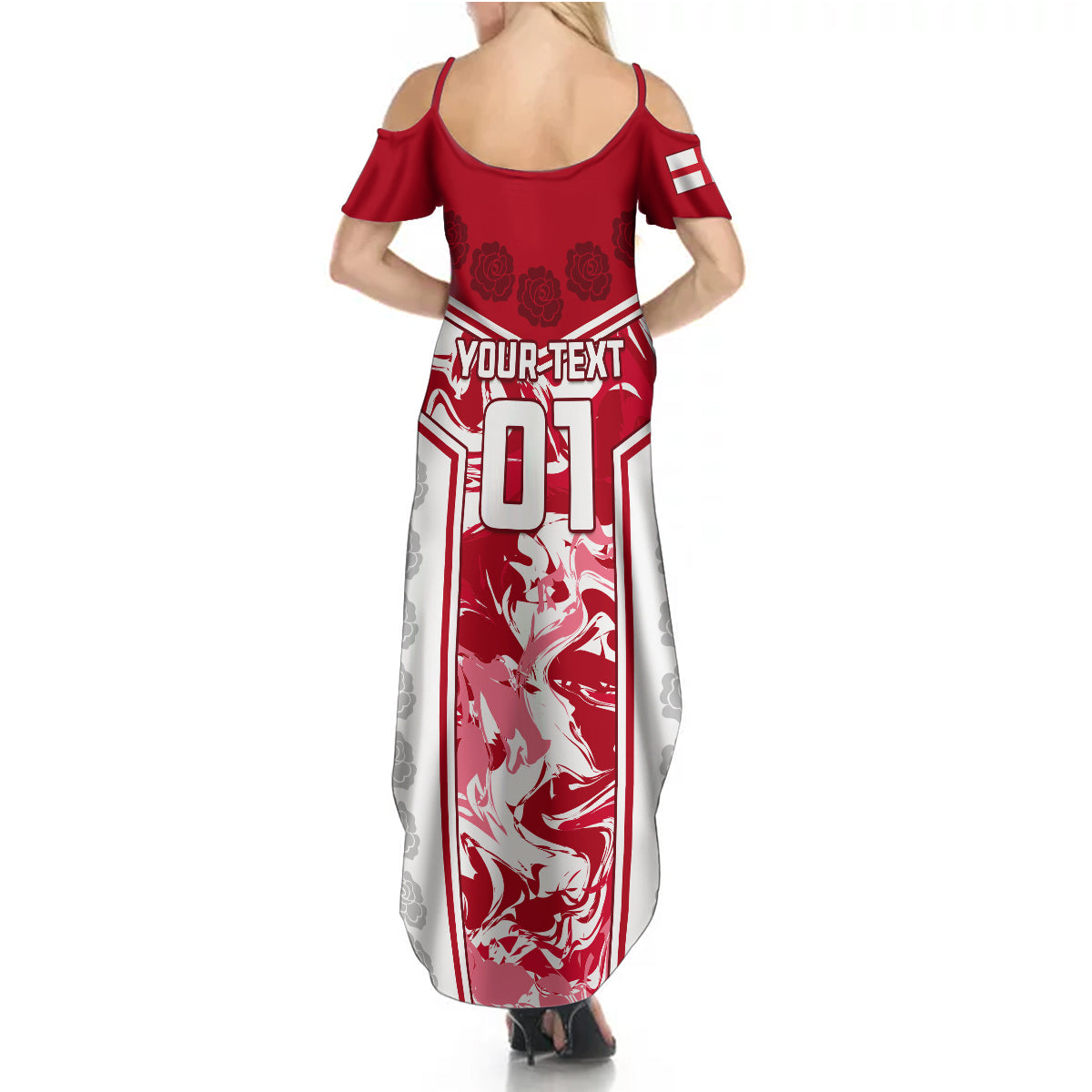 Custom England Rugby Summer Maxi Dress The Red Rose Come On 2023 World Cup - Wonder Print Shop