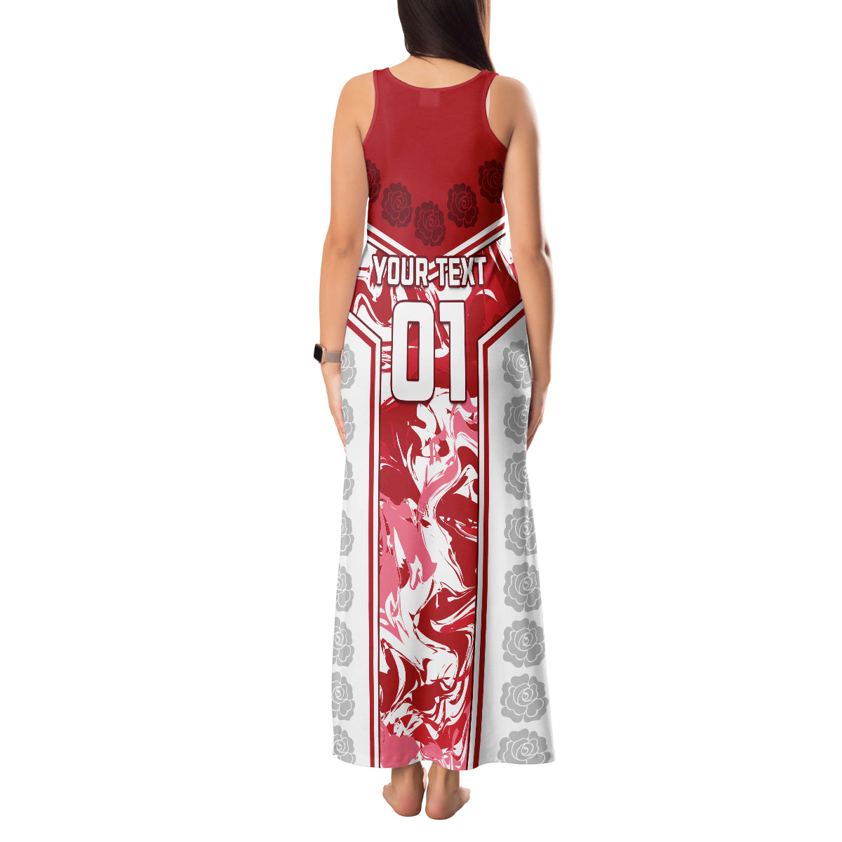 Custom England Rugby Tank Maxi Dress The Red Rose Come On 2023 World Cup - Wonder Print Shop