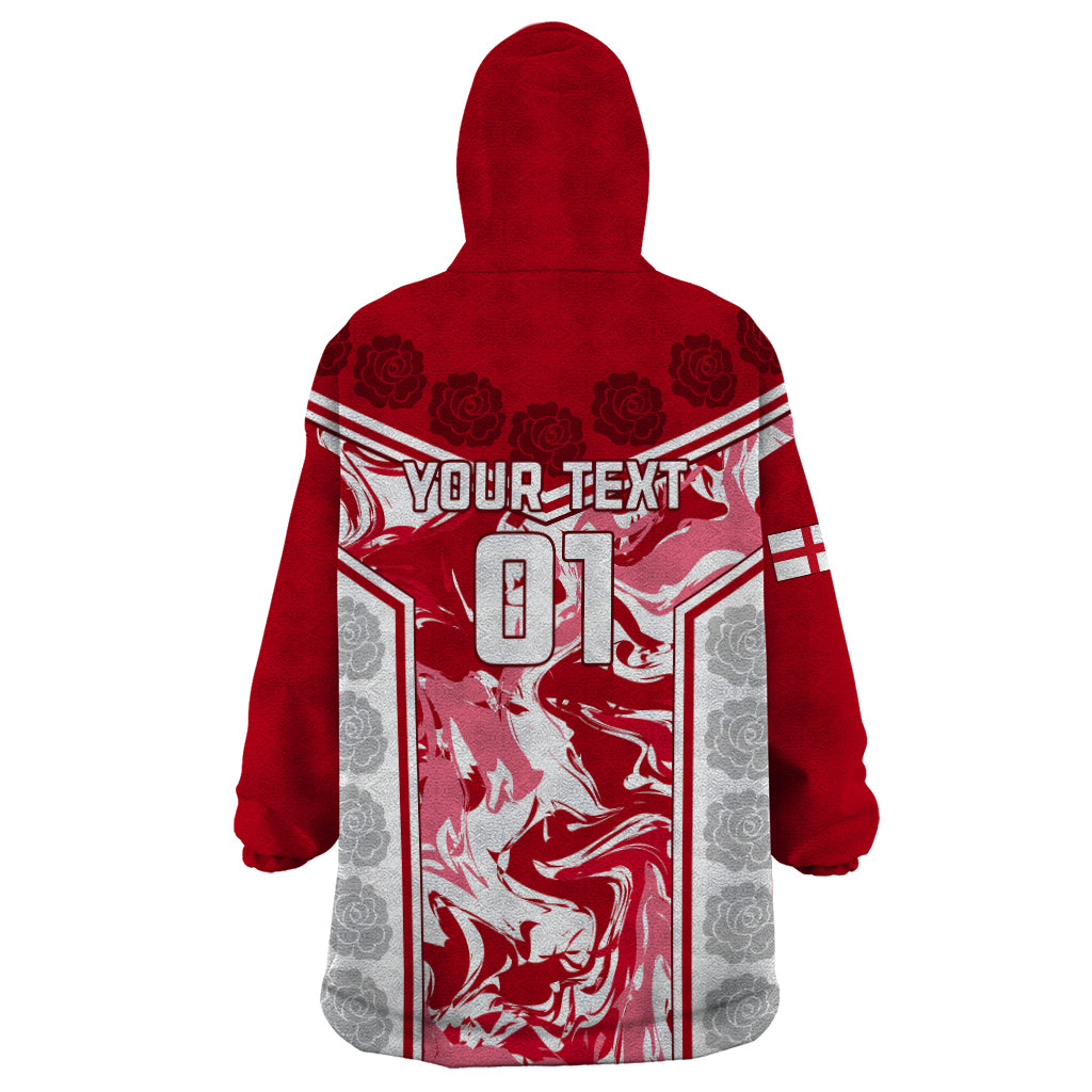 Custom England Rugby Wearable Blanket Hoodie The Red Rose Come On 2023 World Cup - Wonder Print Shop