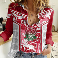 Custom England Rugby Women Casual Shirt The Red Rose Come On 2023 World Cup - Wonder Print Shop