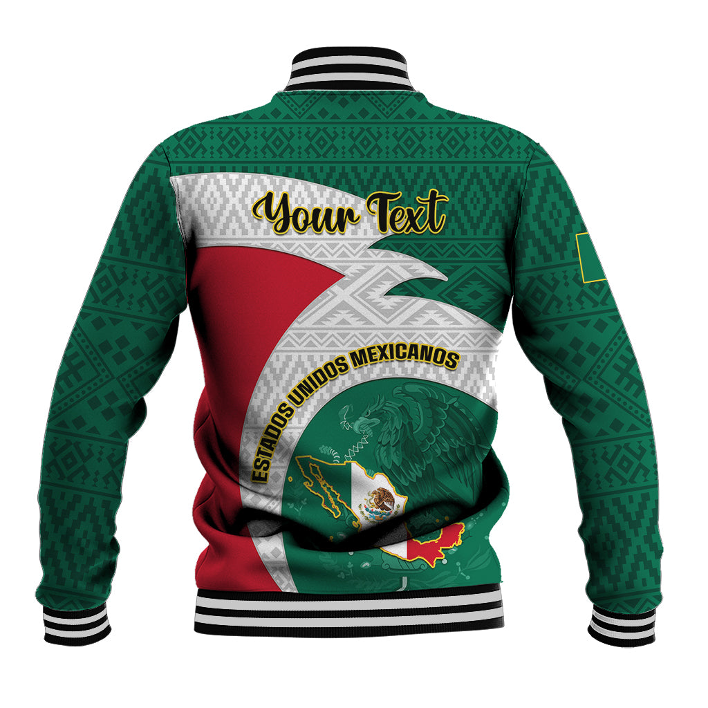 Personalised Mexico Independence Day Baseball Jacket Mexican Aztec Pattern - Wonder Print Shop