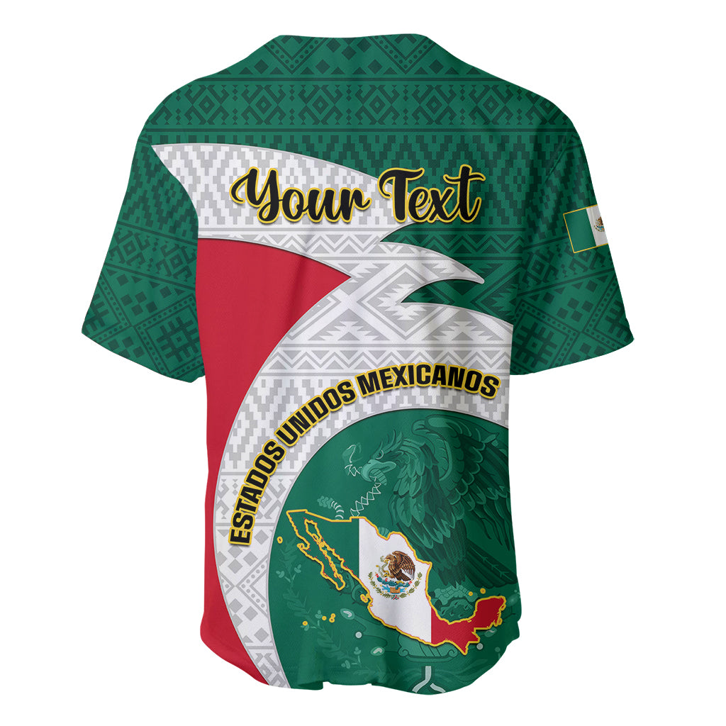 Personalised Mexico Independence Day Baseball Jersey Mexican Aztec Pattern - Wonder Print Shop