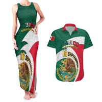 Personalised Mexico Independence Day Couples Matching Tank Maxi Dress and Hawaiian Shirt Mexican Aztec Pattern - Wonder Print Shop