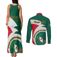 Personalised Mexico Independence Day Couples Matching Tank Maxi Dress and Long Sleeve Button Shirts Mexican Aztec Pattern - Wonder Print Shop