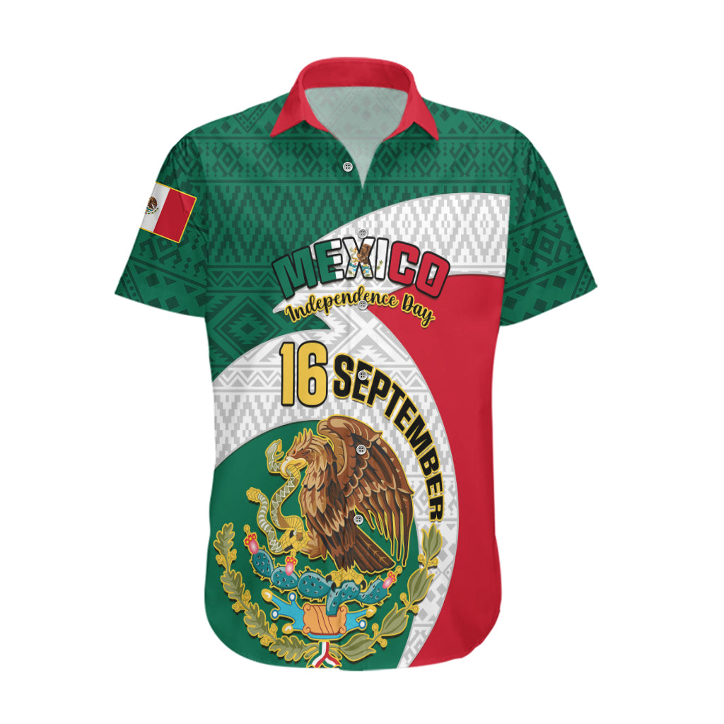 Personalised Mexico Independence Day Hawaiian Shirt Mexican Aztec Pattern - Wonder Print Shop