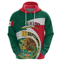Personalised Mexico Independence Day Hoodie Mexican Aztec Pattern - Wonder Print Shop