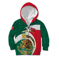 Personalised Mexico Independence Day Kid Hoodie Mexican Aztec Pattern - Wonder Print Shop