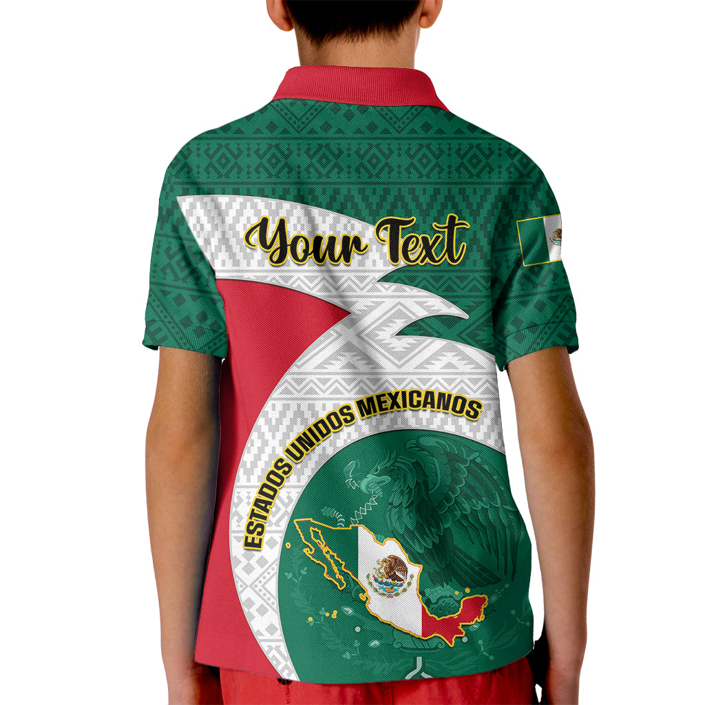 Personalised Mexico Independence Day Kid Polo Shirt Mexican Aztec Pattern - Wonder Print Shop