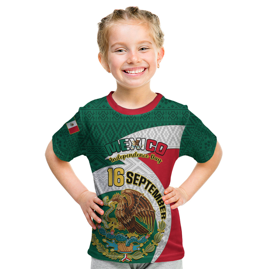 Personalised Mexico Independence Day Kid T Shirt Mexican Aztec Pattern - Wonder Print Shop