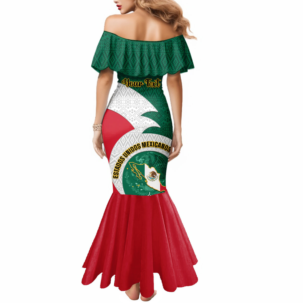 Personalised Mexico Independence Day Mermaid Dress Mexican Aztec Pattern - Wonder Print Shop