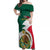 Personalised Mexico Independence Day Off Shoulder Maxi Dress Mexican Aztec Pattern - Wonder Print Shop