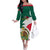 Personalised Mexico Independence Day Off The Shoulder Long Sleeve Dress Mexican Aztec Pattern - Wonder Print Shop