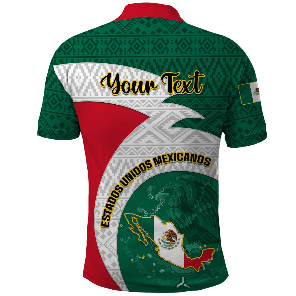 Personalised Mexico Independence Day Polo Shirt Mexican Aztec Pattern - Wonder Print Shop