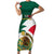 Personalised Mexico Independence Day Short Sleeve Bodycon Dress Mexican Aztec Pattern - Wonder Print Shop