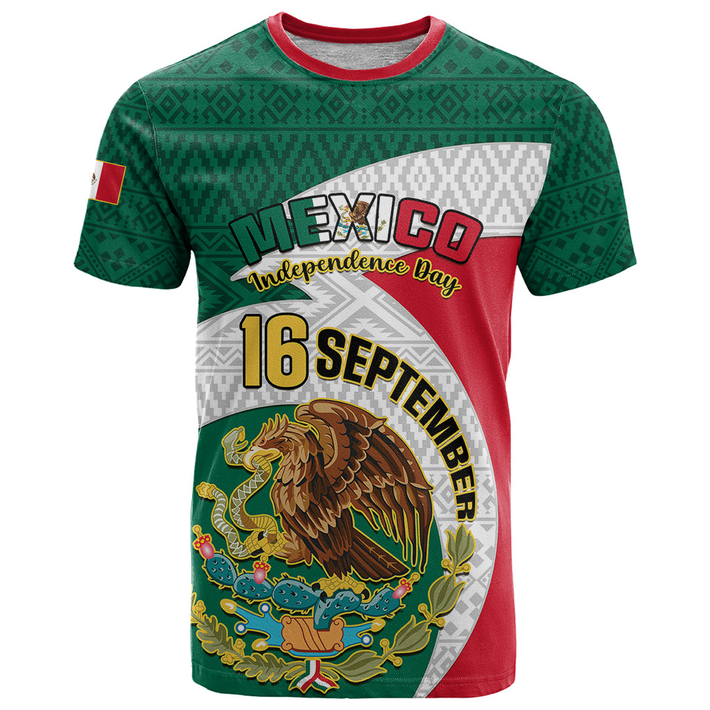 Personalised Mexico Independence Day T Shirt Mexican Aztec Pattern - Wonder Print Shop