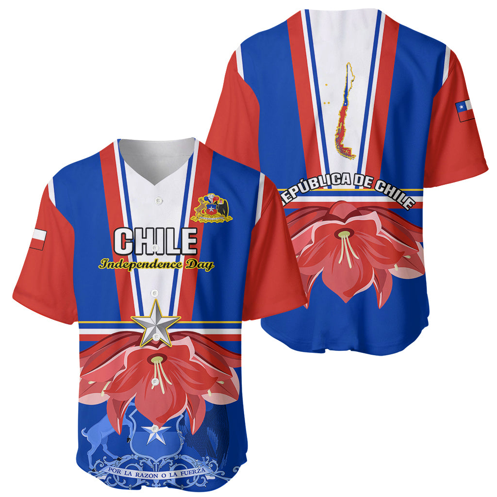Chile Independence Day Baseball Jersey Chilean Bellflower - Wonder Print Shop