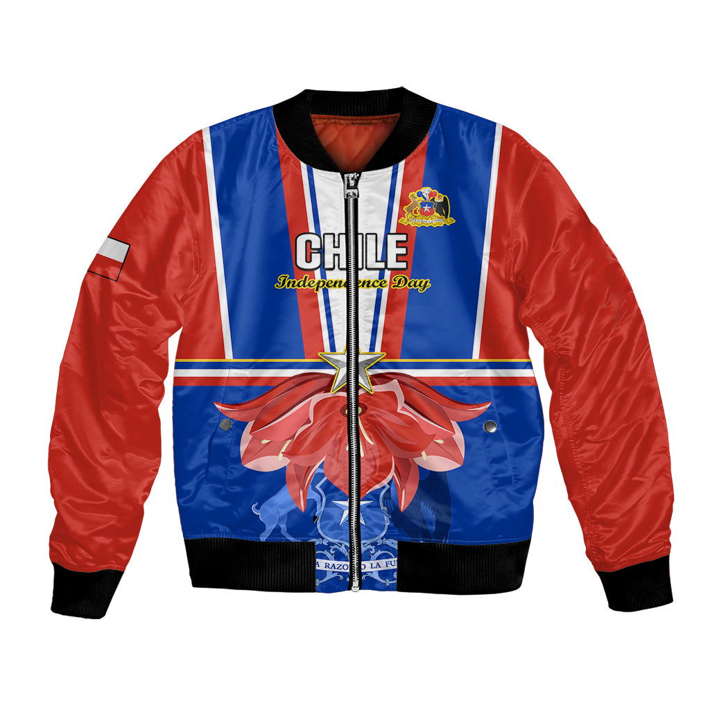 Chile Independence Day Bomber Jacket Chilean Bellflower - Wonder Print Shop
