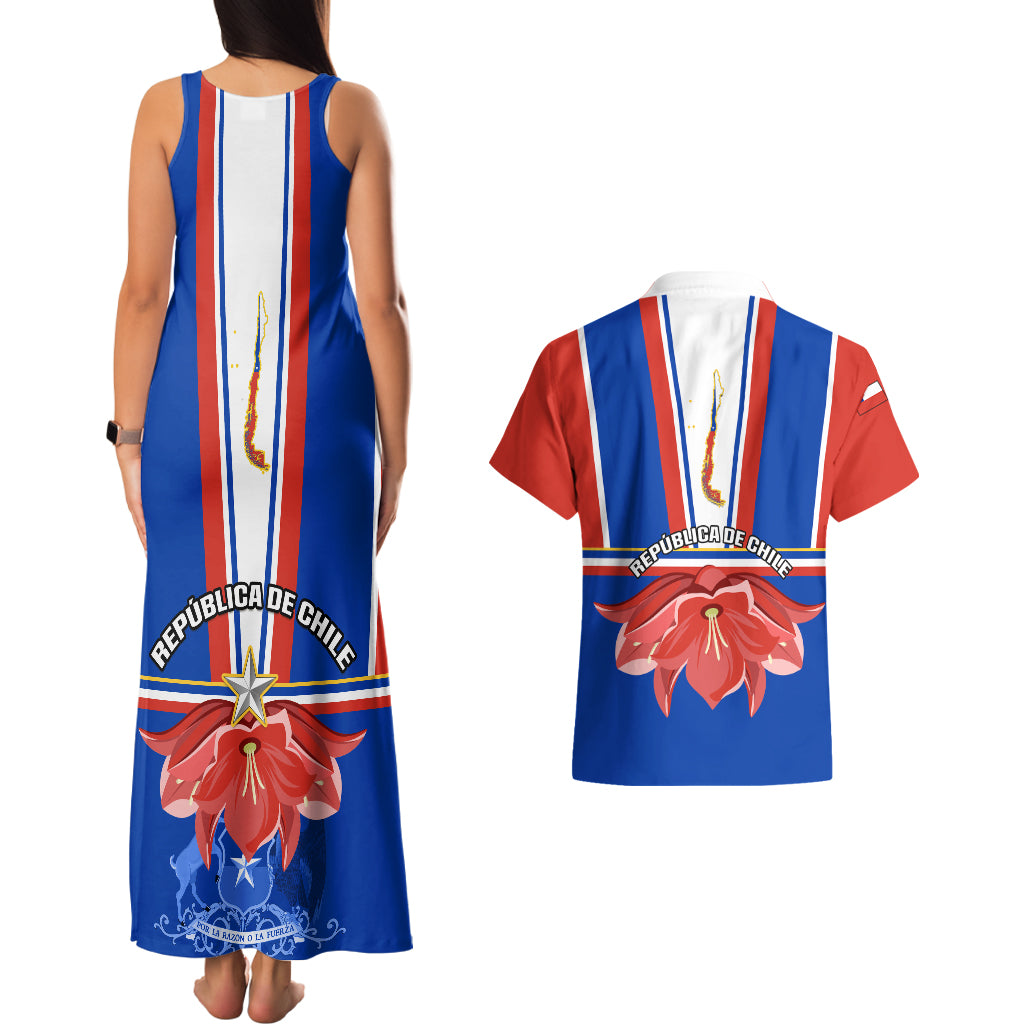 Chile Independence Day Couples Matching Tank Maxi Dress and Hawaiian Shirt Chilean Bellflower - Wonder Print Shop
