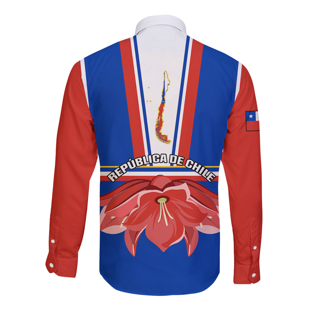 Chile Independence Day Long Sleeve Button Shirt Chilean Bellflower - Wonder Print Shop