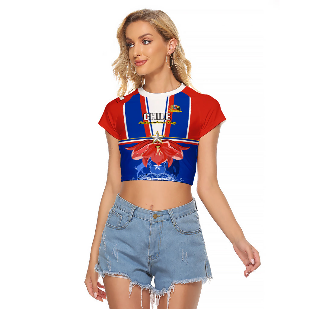 Chile Independence Day Raglan Cropped T Shirt Chilean Bellflower - Wonder Print Shop