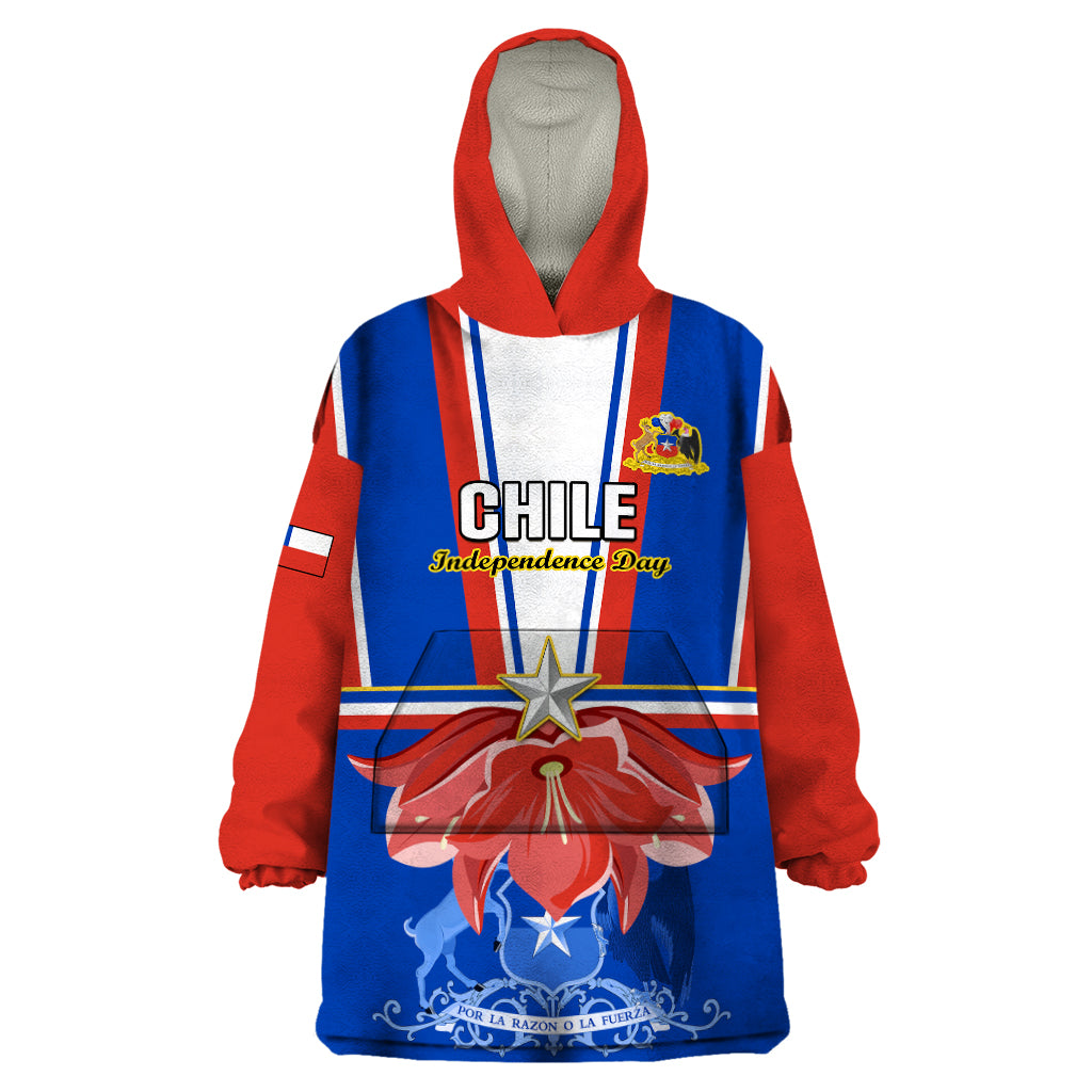 Chile Independence Day Wearable Blanket Hoodie Chilean Bellflower - Wonder Print Shop