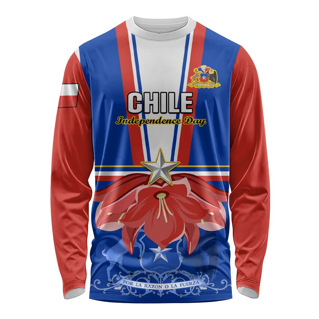 Personalised Chile Independence Day Long Sleeve Shirt Chilean Bellflower LT01