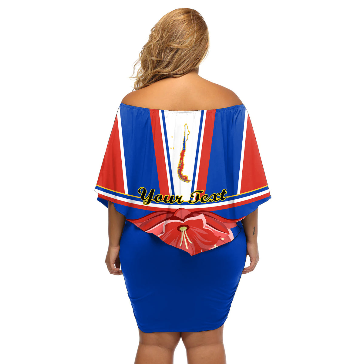 Personalised Chile Independence Day Off Shoulder Short Dress Chilean Bellflower - Wonder Print Shop