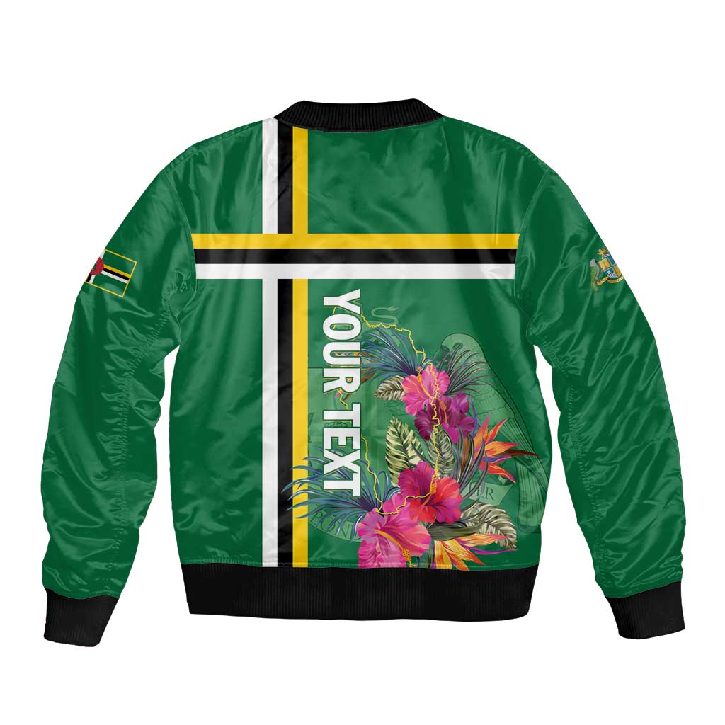 Personalized Dominica Bomber Jacket Waitukubuli Tropical Flower - Wonder Print Shop