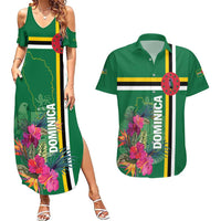 Personalized Dominica Couples Matching Summer Maxi Dress and Hawaiian Shirt Waitukubuli Tropical Flower - Wonder Print Shop
