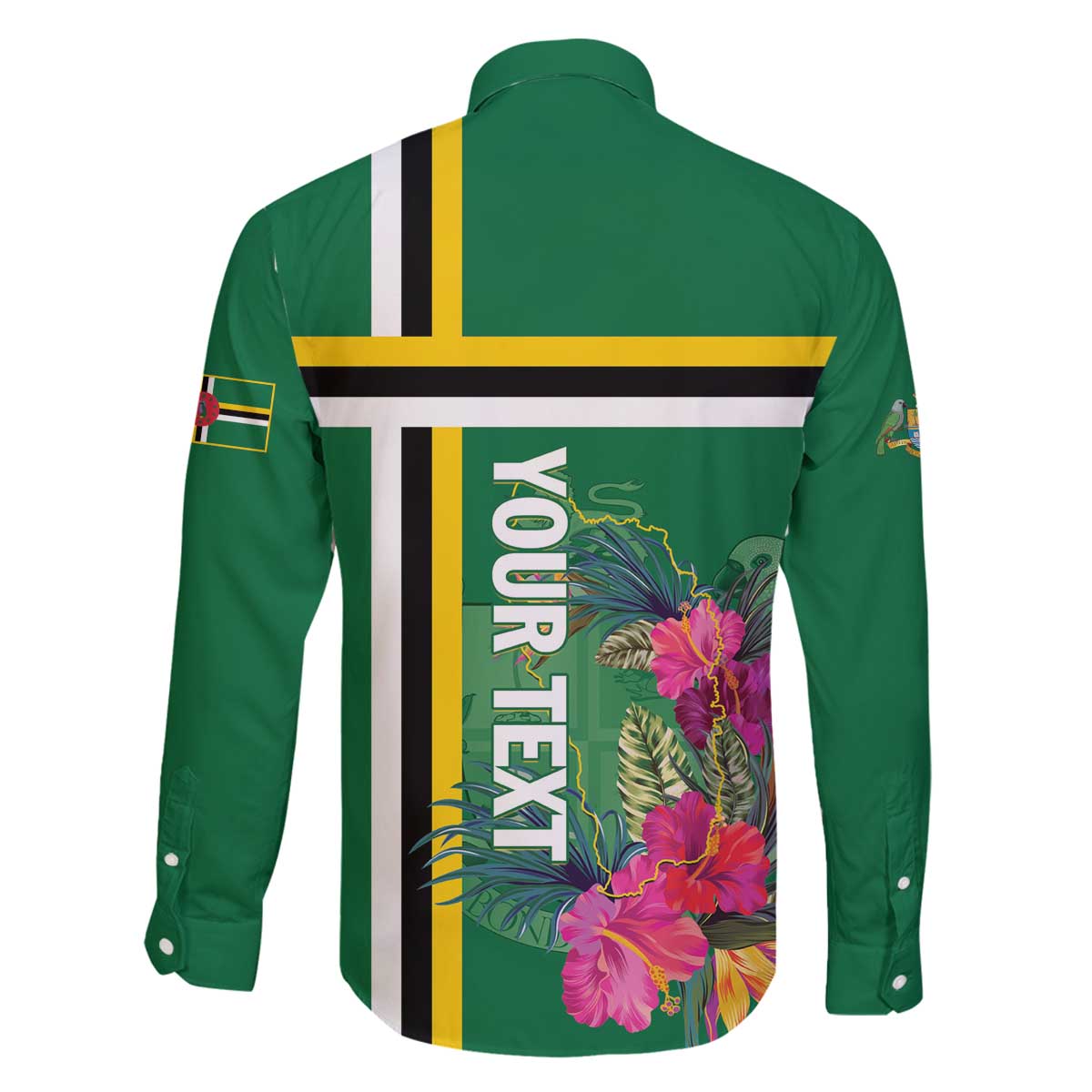 Personalized Dominica Family Matching Off Shoulder Short Dress and Hawaiian Shirt Waitukubuli Tropical Flower - Wonder Print Shop