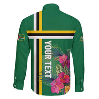 Personalized Dominica Family Matching Short Sleeve Bodycon Dress and Hawaiian Shirt Waitukubuli Tropical Flower - Wonder Print Shop