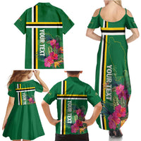 Personalized Dominica Family Matching Summer Maxi Dress and Hawaiian Shirt Waitukubuli Tropical Flower - Wonder Print Shop