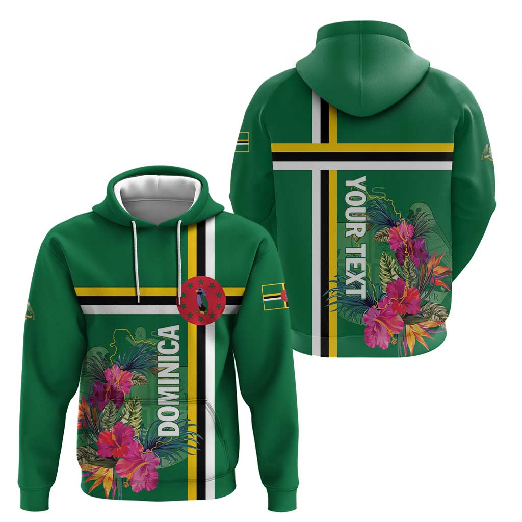 Personalized Dominica Hoodie Waitukubuli Tropical Flower - Wonder Print Shop