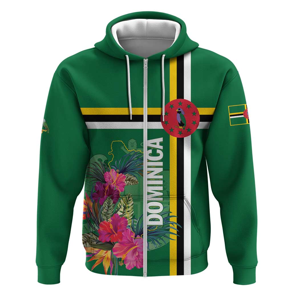 Personalized Dominica Hoodie Waitukubuli Tropical Flower - Wonder Print Shop
