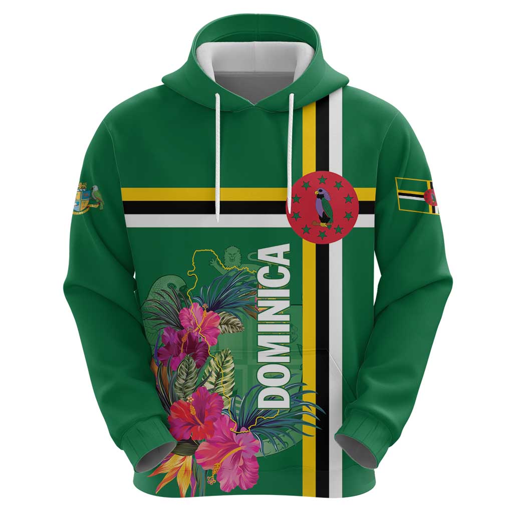 Personalized Dominica Hoodie Waitukubuli Tropical Flower - Wonder Print Shop