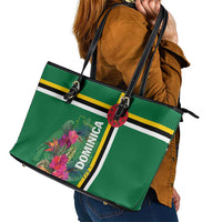 Dominica Leather Tote Bag Waitukubuli Tropical Flower - Wonder Print Shop