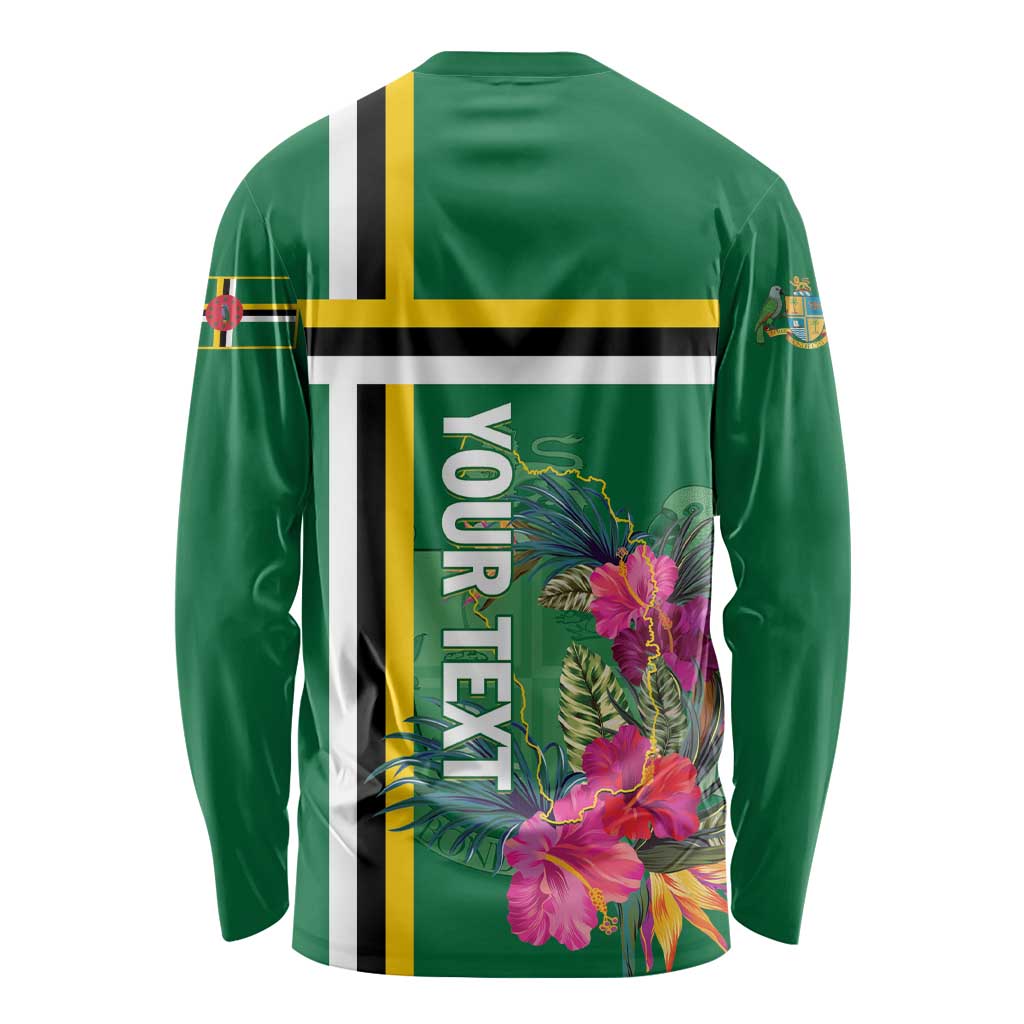 Personalized Dominica Long Sleeve Shirt Waitukubuli Tropical Flower - Wonder Print Shop