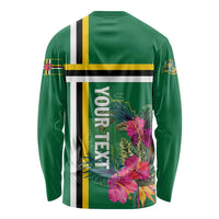Personalized Dominica Long Sleeve Shirt Waitukubuli Tropical Flower - Wonder Print Shop